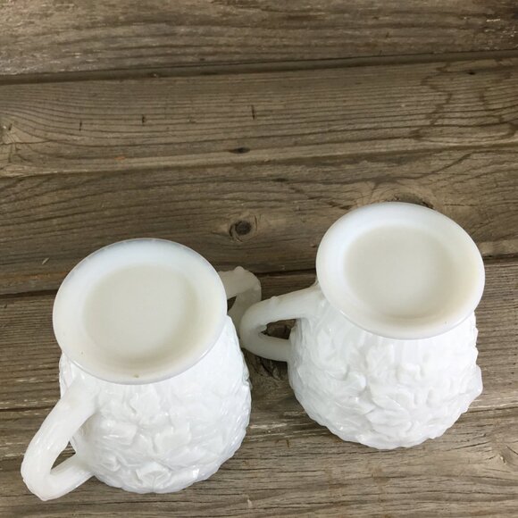 Westmoreland Bramble Maple Leaf Milk Glass Sugar and Creamer - Picture 10 of 10